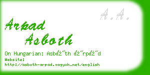 arpad asboth business card